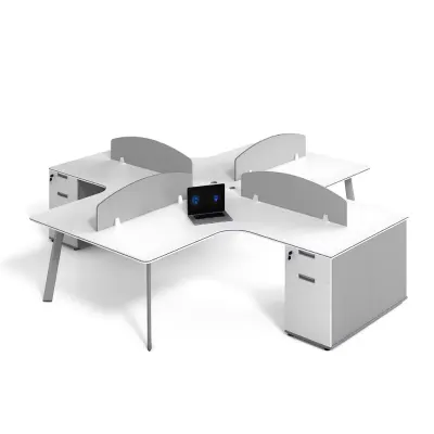 Birou operational OptiSpace , cu dulapuri integrate si 4 posturi - dimensiuni 2800*2800*750 mm
