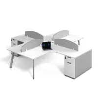 Birou operational OptiSpace , cu dulapuri integrate si 4 posturi - dimensiuni 2800*2800*750 mm