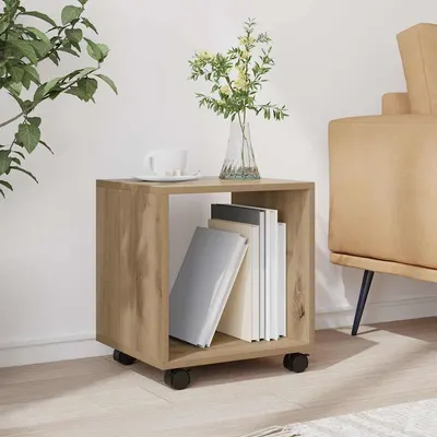 vidaXL Dulap cu roți, stejar artizanal, 37x33x42,5 cm, lemn prelucrat