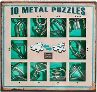 Set puzzle-uri de logica metalice Eureka - 10 Metal Puzzles Set, verde