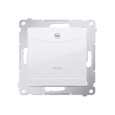 Intrerupator de hotel cu led , curent nominal 10 (2) A, necesita utilizare releu/contactor, alb