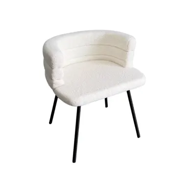 Scaun LUNA - modern,rotund, tapițat cu material textil și picioare din fier