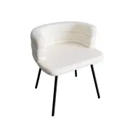 Scaun LUNA - modern,rotund, tapițat cu material textil și picioare din fier