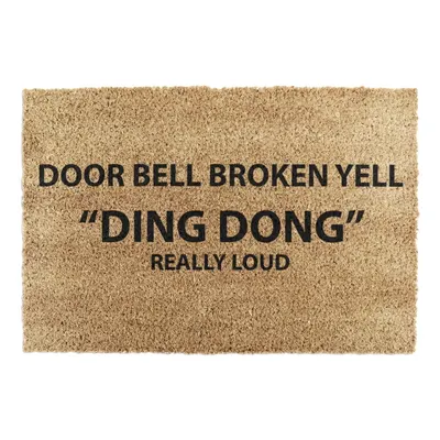 Covoraș de intrare din fibre de nucă de cocos 40x60 cm Yell Ding Dong – Artsy Doormats