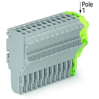 1-conductor female plug; 1.5 mm²; 14-pole; 1,50 mm²; gray, green-yellow