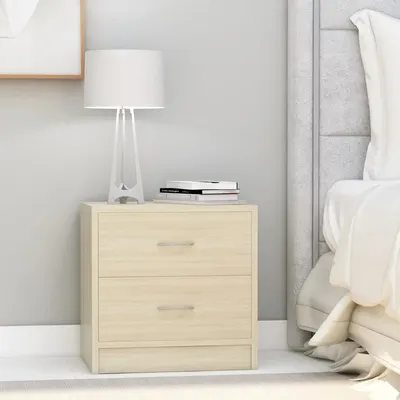 vidaXL Noptiere, 2 buc., stejar sonoma, 40x30x40 cm, lemn prelucrat