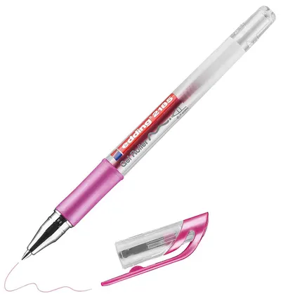 Stilou rolă cu gel Edding 2185 - Roz metalic