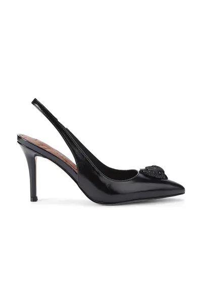 Kurt Geiger London pantofi cu toc stiletto din piele Belgravia High Sling Dr Black Patent