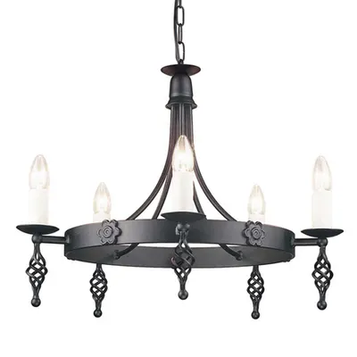 Corp de iluminat suspendat, lustra Belfry 5 Light Chandelier Black