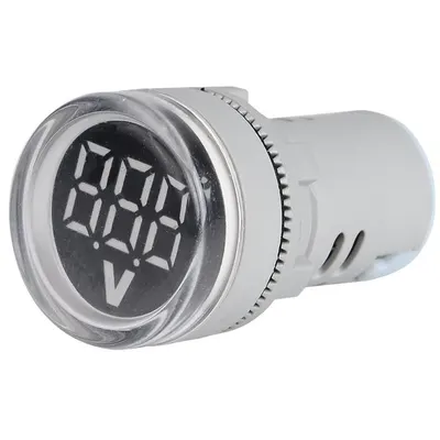 Voltmetru digital cu LED si afisaj luminos Indicator de tensiune AC 60-500V, ALB SINOTIMER ST16V-01