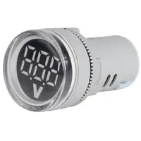 Voltmetru digital cu LED si afisaj luminos Indicator de tensiune AC 60-500V, ALB SINOTIMER ST16V-01