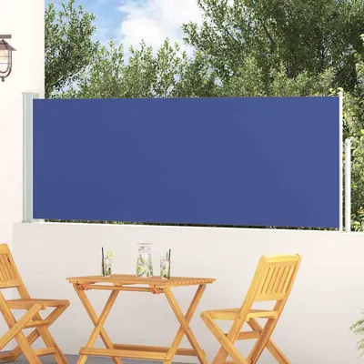 vidaXL Copertină laterală retractabilă terasă, albastru, 100x314 cm
