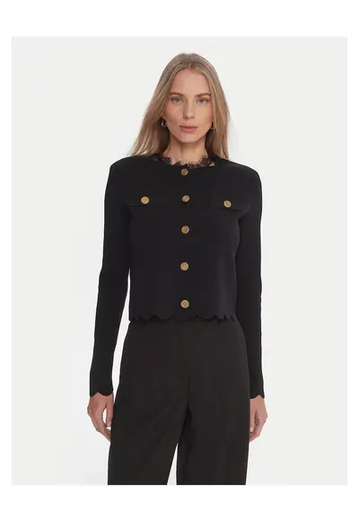 Cardigan dama - negru - 55% viscoza - 43% poliamida