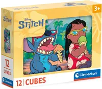Puzzle cu cuburi Clementoni de 12 piese - Stitch