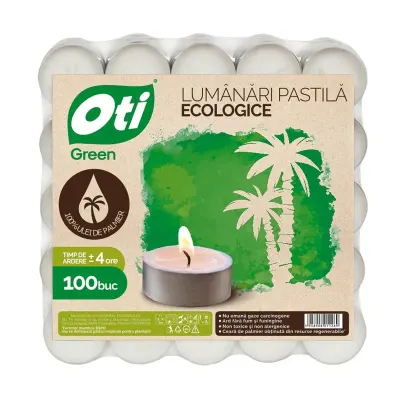 Lumanari, 100 buc/set ecologice, OTI, alb / OTI131126 Engros