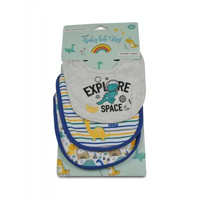 Set 3 bavete pentru bebelusi Cangaroo Blue Pink