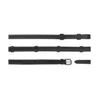 Dy'on 5/8 16mm Full Leather Curb Reins 7 Loops Working Zwart -