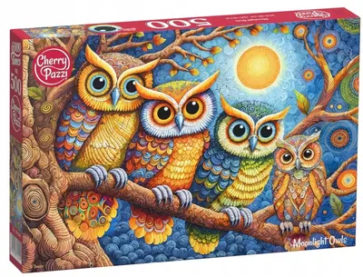 Puzzle Cherry Pazzi din 500 piese - Bufnițele de lună