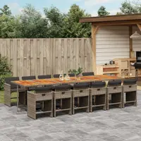 Gossi set mobilier de gradina cu perne, 13 piese, gri, poliratan