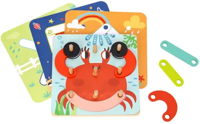 Puzzle educațional din lemn Tooky toy - 4 în 1