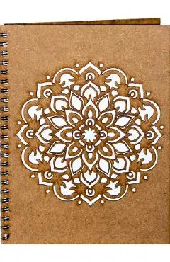 Agenda din lemn: Mandala tip floare