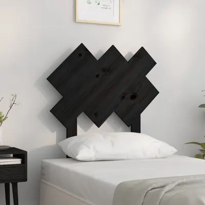 vidaXL Tăblie de pat, negru, 72,5x3x81 cm, lemn masiv de pin