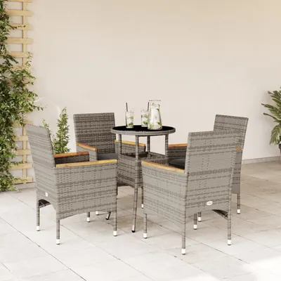 Gossi set mobilier de gradina cu perne 5 piese gri poliratan & sticla