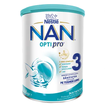 Lapte praf Nan 3 Optipro Premium +12 luni, 400g, Nestle