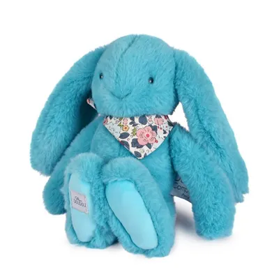 Iepuras Doudou - jucarie de plus, 25 cm, turcoaz