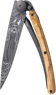 Cuțit de buzunar Deejo Olive Wood - Virgo, 37 g