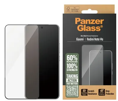 Protector de sticlă PanzerGlass - Ultra Wide Fit, Redmi Note 14s, transparent