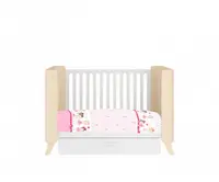 Lenjerie patut cu 3 piese 120x60 cm Balerina fond roz