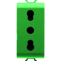 Italian Standard Priza 250v Ac - For Dedicated Lines - 2p+e 16a Dual Amperage - P11-P17 - 1 Module - Green - Chorus