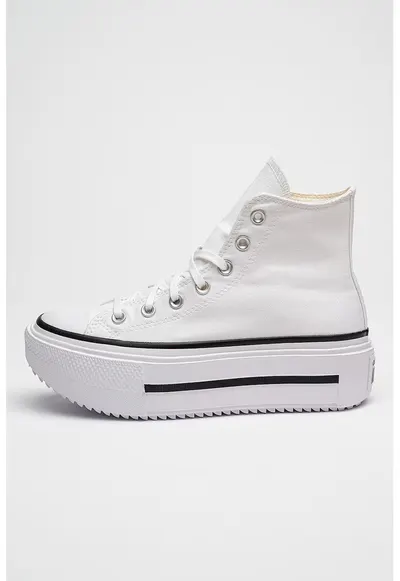 Tenisi All Star Lift Double Stack flatform - Alb/Negru stins