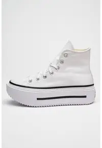Tenisi All Star Lift Double Stack flatform - Alb/Negru stins