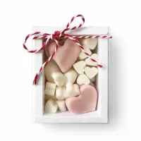 Wax melts inimioare 120 g – cutie cadou cu capac transparent (mărțișor), parfum la alegere - Trandafir de Damasc & Santal