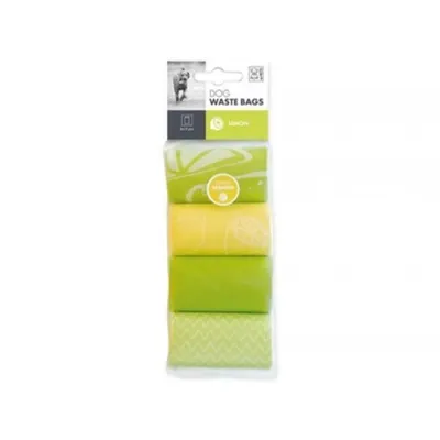 Pungi Igienice pentru Caini cu Aroma de Lamaie, M-Pest, 4 Role x 15 Bucati