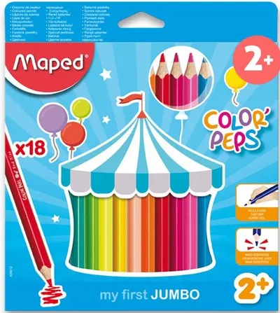 Set carioci Maped Color Peps - My First Jumbo, 18 culori