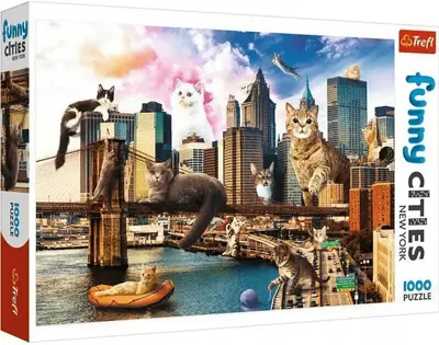 Puzzle Trefl din 1000 de piese - Pisici in New York