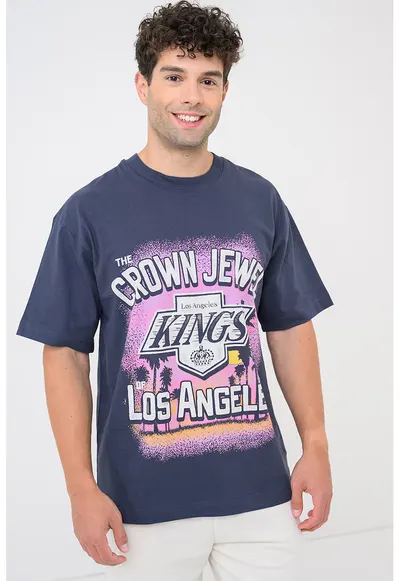 ’47 - Tricou din bumbac LA Kings - Albastru ultramarin/Deep Purple
