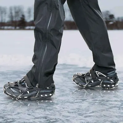 vidaXL Cleats de gheață pentru pantofi Negru XL