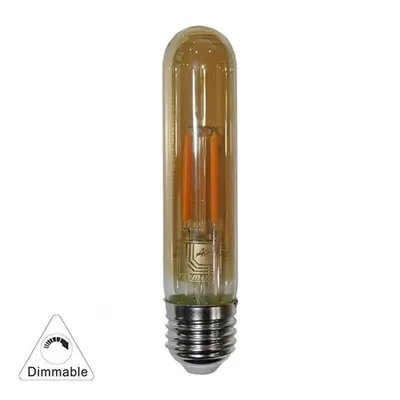 Bec decorativ tub auriu cu LED COG dimabil 6W (≈60w) lumina calda 600lm L 185mm