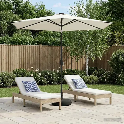 vidaXL Parasol de grădină cu lumini LED și bază 270 x 270 cm Poliester