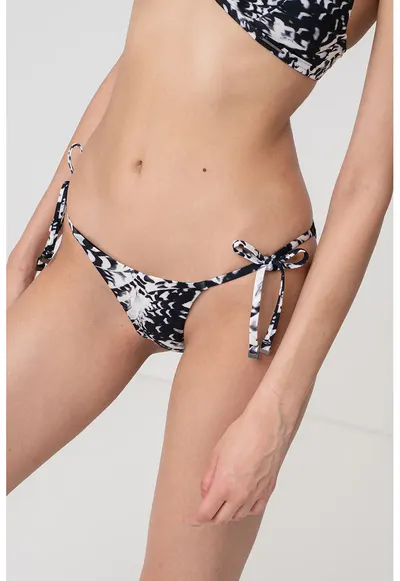 Slip cu talie joasa - Alb/Negru