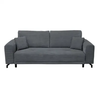 Canapea VEGA extensibila, 3 locuri, cu arcuri si lada depozitare, gri inchis, 237x110x73 cm