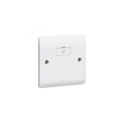 Fused connection unit Synergy - unswitched + cord outlet - alb