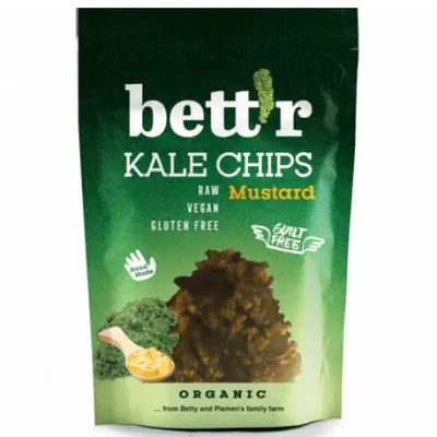 Chips din kale cu mustar raw fara gluten Bio, 30g, Bettr