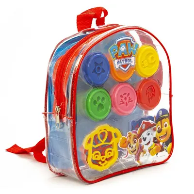 Gentuta cu forme si 6 recipiente plastilina Paw Patrol