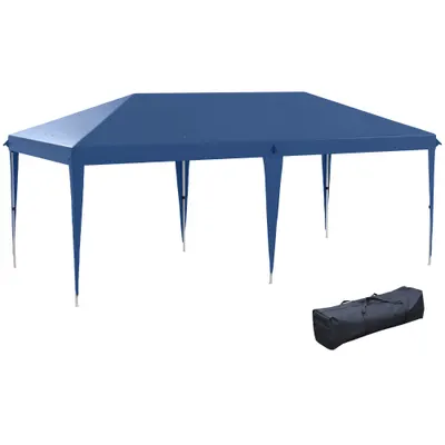Outsunny Tonelă de grădină tonelă pliabilă pop-up sac inclus oțel epoxid Oxford înaltă densitate 6 x 3 m bleu | Aosom Romania