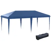 Outsunny Tonelă de grădină tonelă pliabilă pop-up sac inclus oțel epoxid Oxford înaltă densitate 6 x 3 m bleu | Aosom Romania